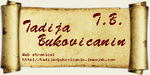 Tadija Bukovičanin vizit kartica